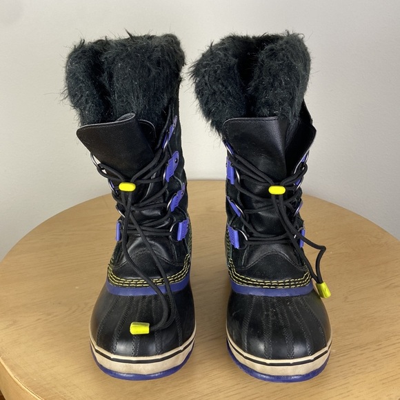 Sorel Womens 5 Tall Faux Fur Black and Purple Waterproof Snow Boot Winter Casual - Picture 2 of 9